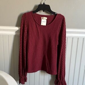 Madewell Burgundy Long Sleeve Top